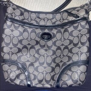 Coach Monogram Black and Gray Shoulder Bag